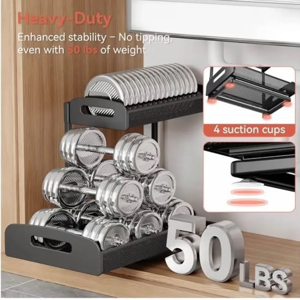2-Pack 2-Tier Under Sink Organizer with Sliding Drawer
